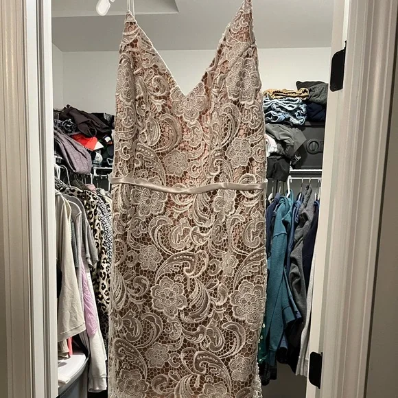 Dresses | White Lace Dress With Ivory Underlay | Poshmark